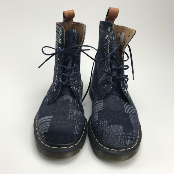 Dr Martens high tops Boots Blue Crushed velvet 7 - Picture 2 of 7